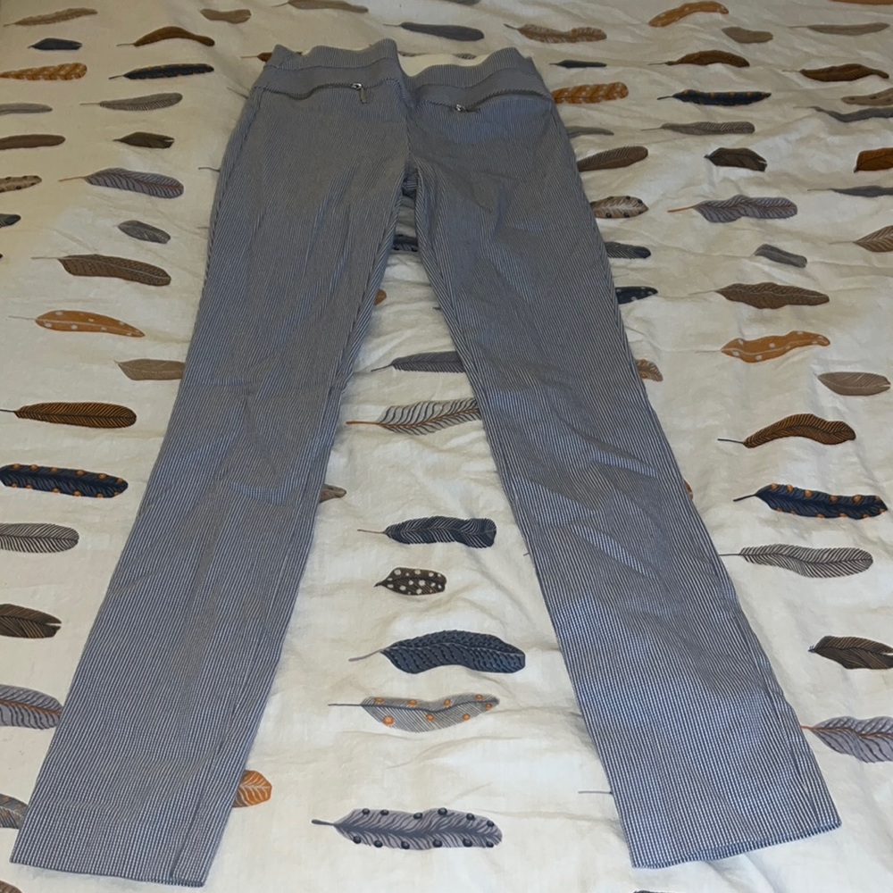 Blue and white pants